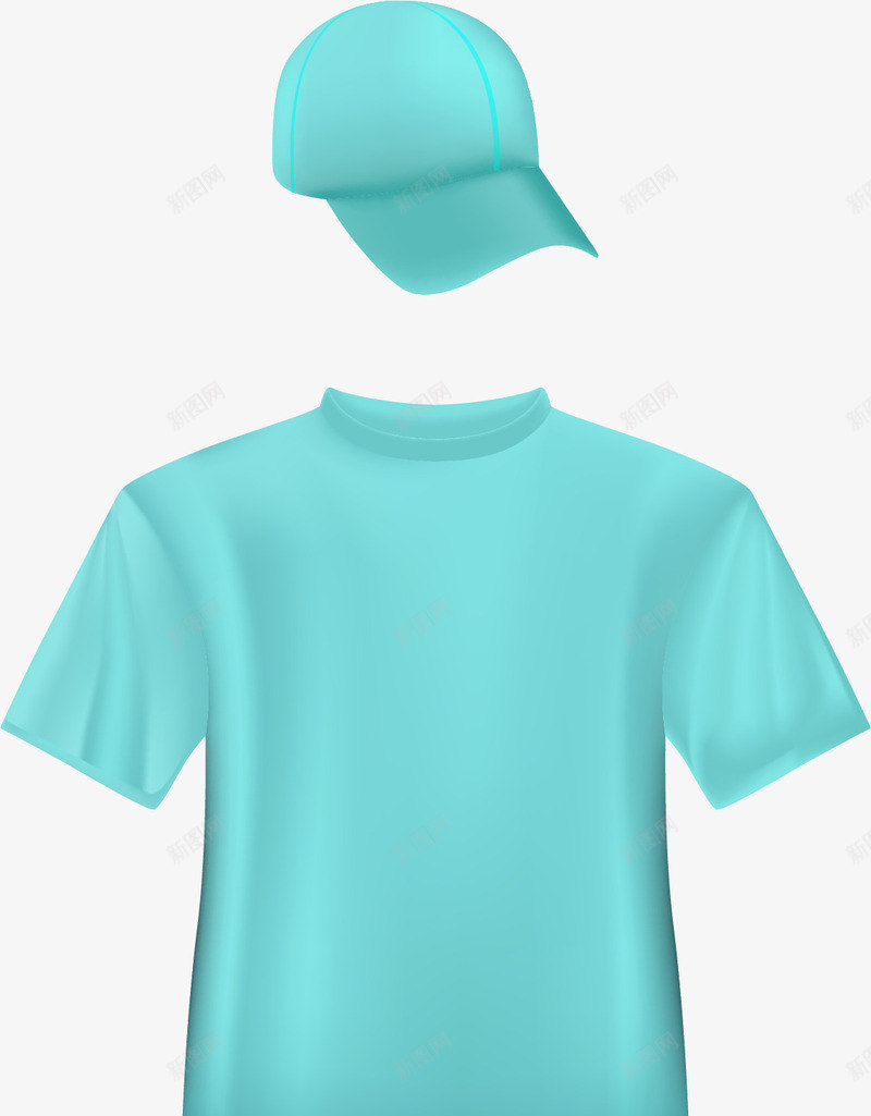 时尚T恤和帽子png免抠素材_88icon https://88icon.com 夏服饰T恤帽子短袖鸭舌帽