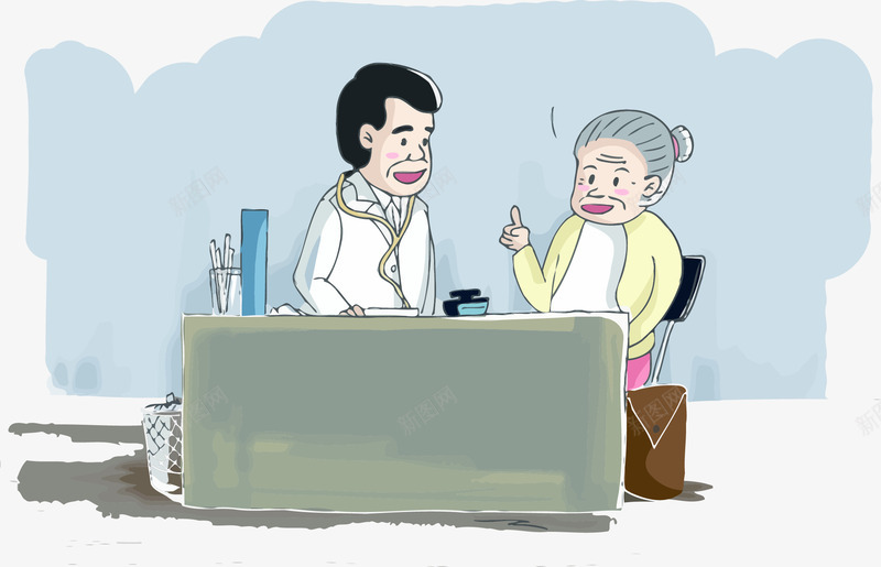 手绘插图医院专家门诊png免抠素材_88icon https://88icon.com 专家门诊 医生坐诊 医院 医院门诊 卡通插图 手绘 门诊检查