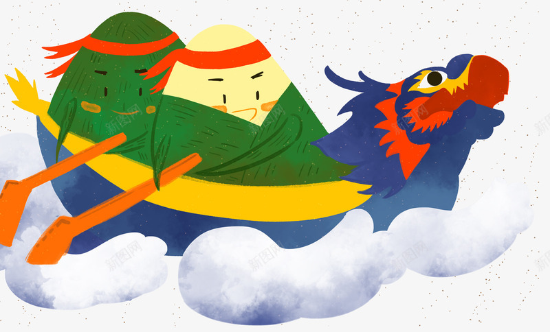 端午节手绘龙舟赛插画psd免抠素材_88icon https://88icon.com 五月五 手绘插画 比赛 端午节 粽子 赛龙舟 龙舟赛