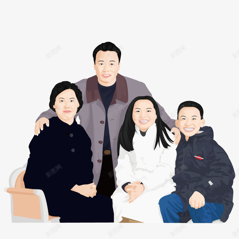 全家福照片矢量图ai免抠素材_88icon https://88icon.com 全家福 全家福照片 照片 矢量图