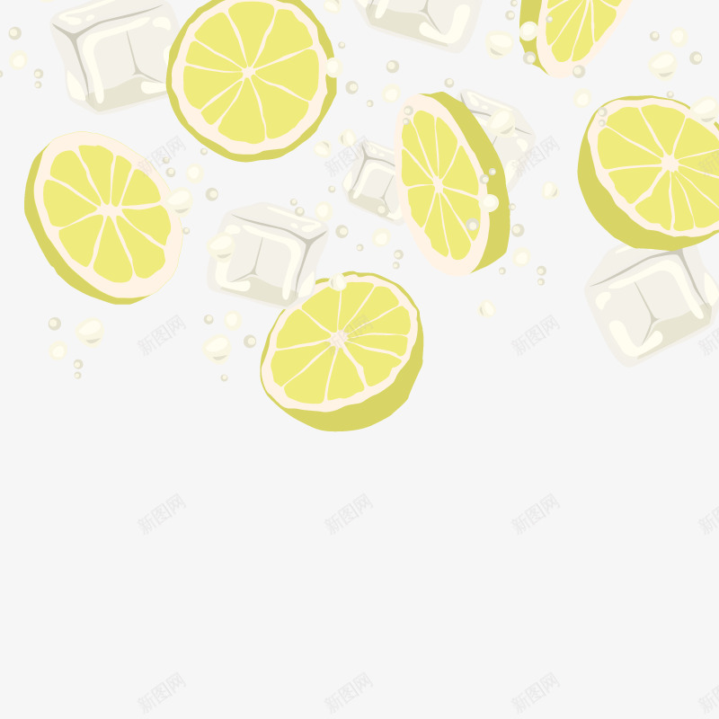 柠檬加冰矢量图ai免抠素材_88icon https://88icon.com 柠檬背景 高清 矢量图