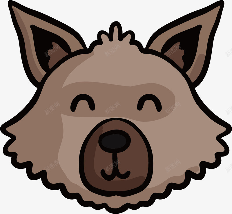 狼头像矢量图ai免抠素材_88icon https://88icon.com 动物 动物插画 卡通动物 可爱动物 头像 小动物 狼 矢量图