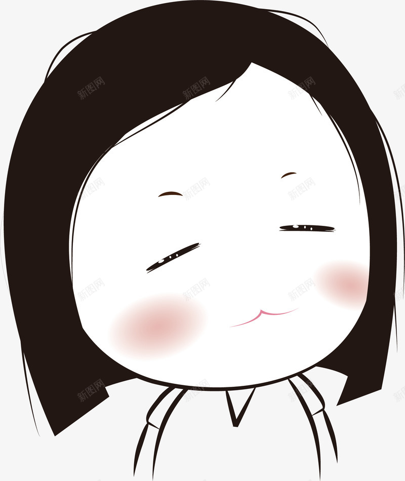 卡通原创微笑女孩png免抠素材_88icon https://88icon.com QQ人物头像 QQ头像矢量图 创意QQ头像 卡通QQ头像 卡通原创微笑女孩 商务QQ头像