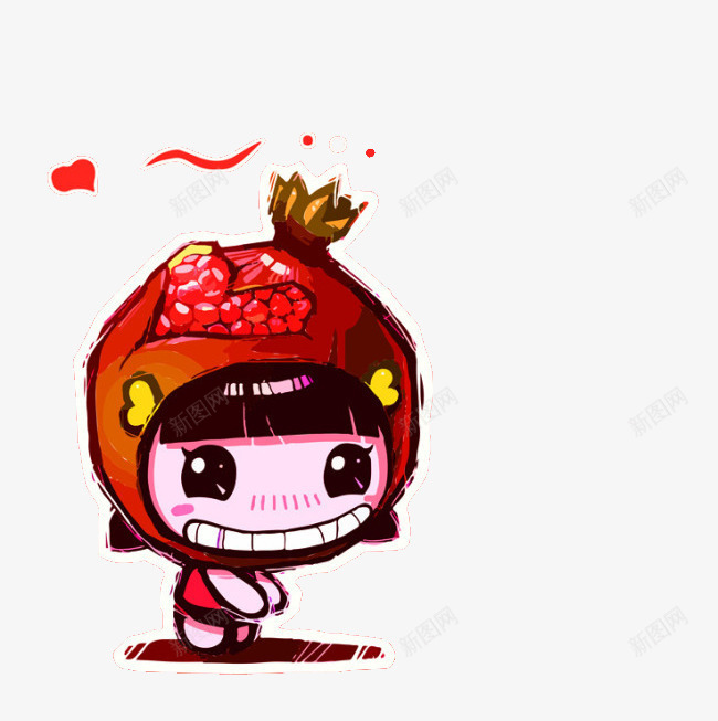 石榴宝宝png免抠素材_88icon https://88icon.com 可爱 水果宝宝 石榴 石榴宝宝