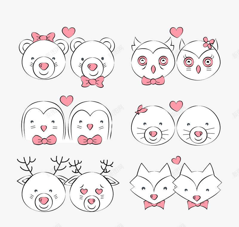 9款可爱动物情侣头像png免抠素材_88icon https://88icon.com 动物 可爱 头像 情侣