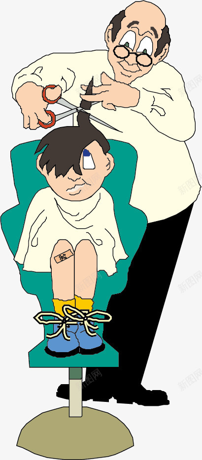 给孩子理发的理发师png免抠素材_88icon https://88icon.com 儿童理发师 剪发场景 剪发造型 卡通 卡通理发师 手绘 插图 理发师 给孩子理发的理发师 美发造型 造型 造型设计