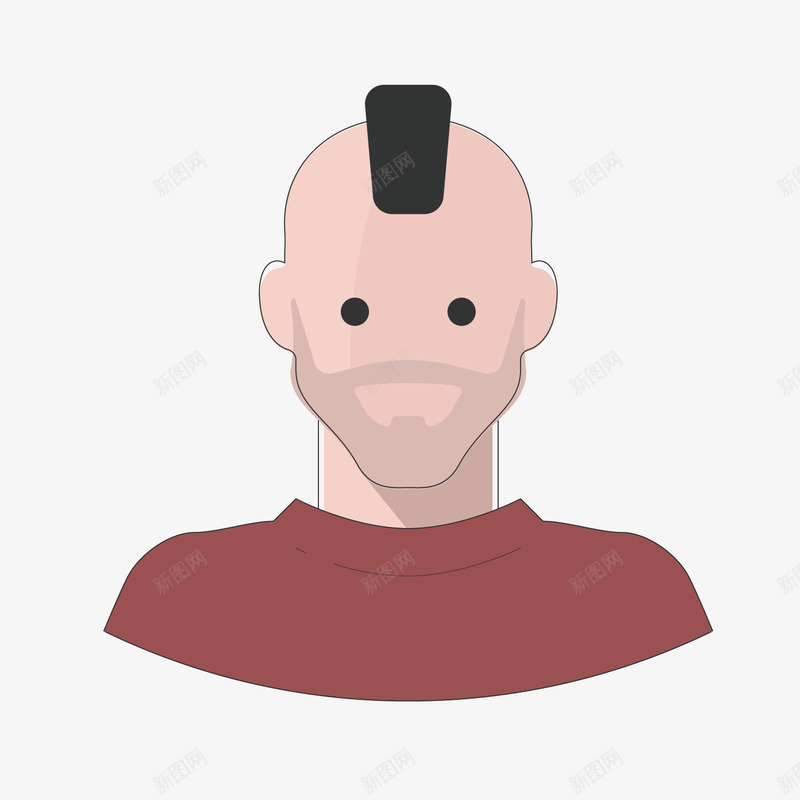 灰色杀马特头像矢量图ai免抠素材_88icon https://88icon.com 创意 发型 扁平化 杀马特发型 灰色 眼睛 矢量图 黑色