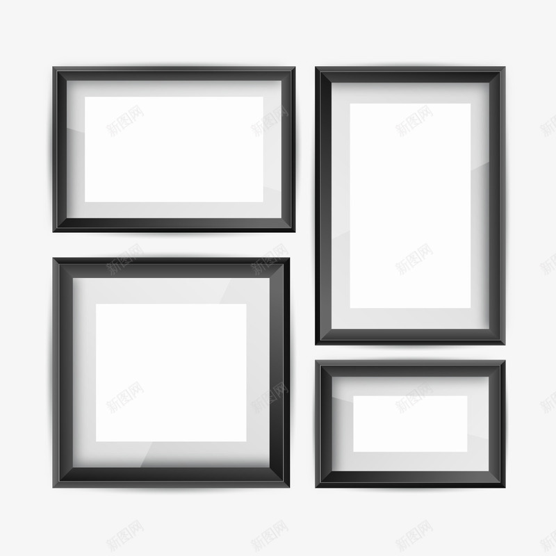 黑色照片框矢量图ai免抠素材_88icon https://88icon.com 家居 方形 相框 装饰 矢量图