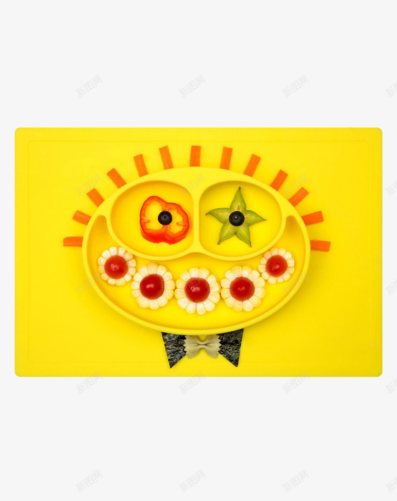 儿童分格吸盘碗硅胶餐盘黄色png免抠素材_88icon https://88icon.com 产品实物 儿童分格吸盘碗硅胶餐盘 婴儿用品 餐盘 黄色