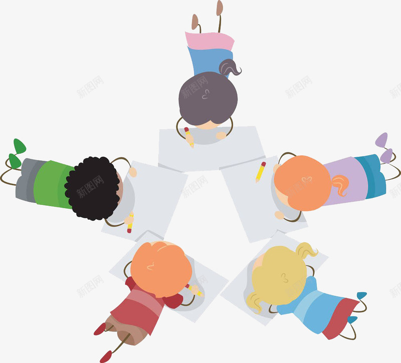 孩子们一起画画png免抠素材_88icon https://88icon.com 书本 孩子 画画 铅笔