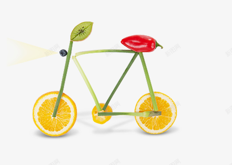 自行车png免抠素材_88icon https://88icon.com 柠檬 水果 水蜜桃 自行车 辣椒