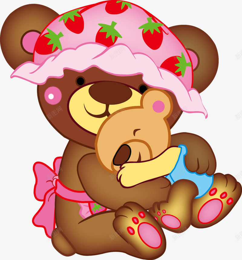 可爱熊妈妈和熊宝宝矢量图ai免抠素材_88icon https://88icon.com 熊妈妈 熊宝宝 矢量图