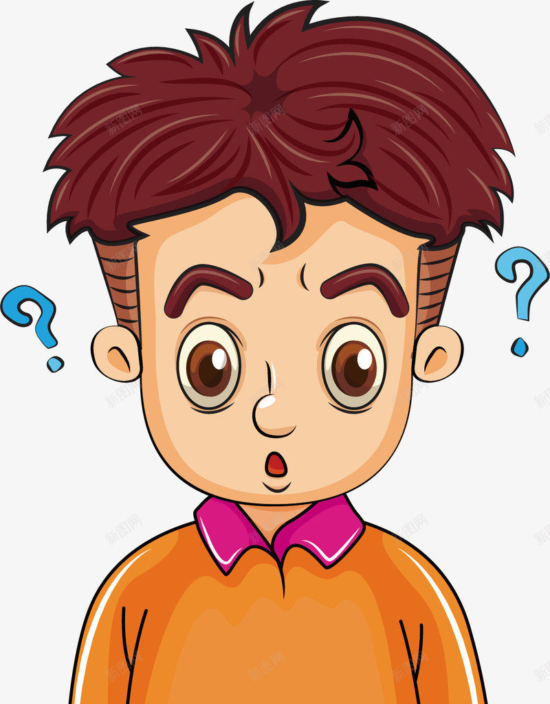 疑问的小男孩矢量图ai免抠素材_88icon https://88icon.com 创意 学习 孩子 男孩 男生 疑问 蓝色 问号 矢量图