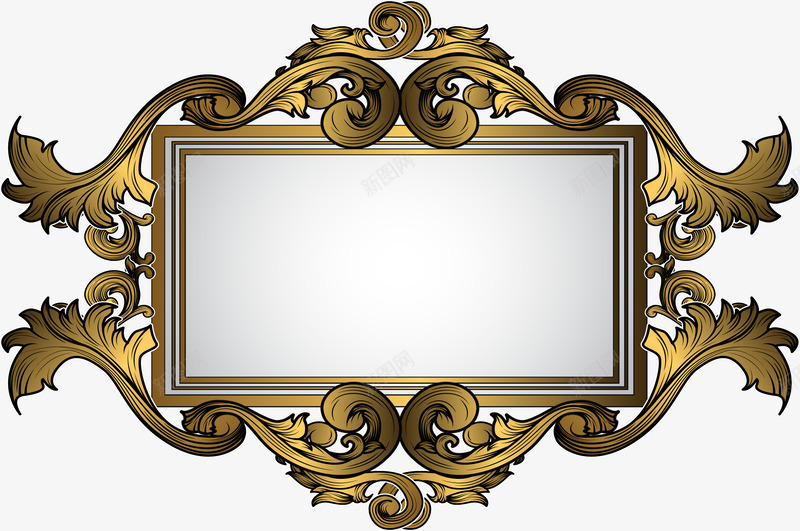 奢华金色相框png免抠素材_88icon https://88icon.com 奢华风 矢量素材 结婚照片 豪华相框 金箔纸