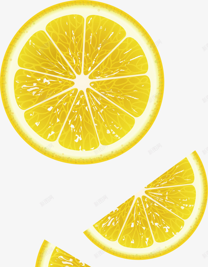 柠檬片png免抠素材_88icon https://88icon.com 卡通 手绘 柠檬片 水果 黄色