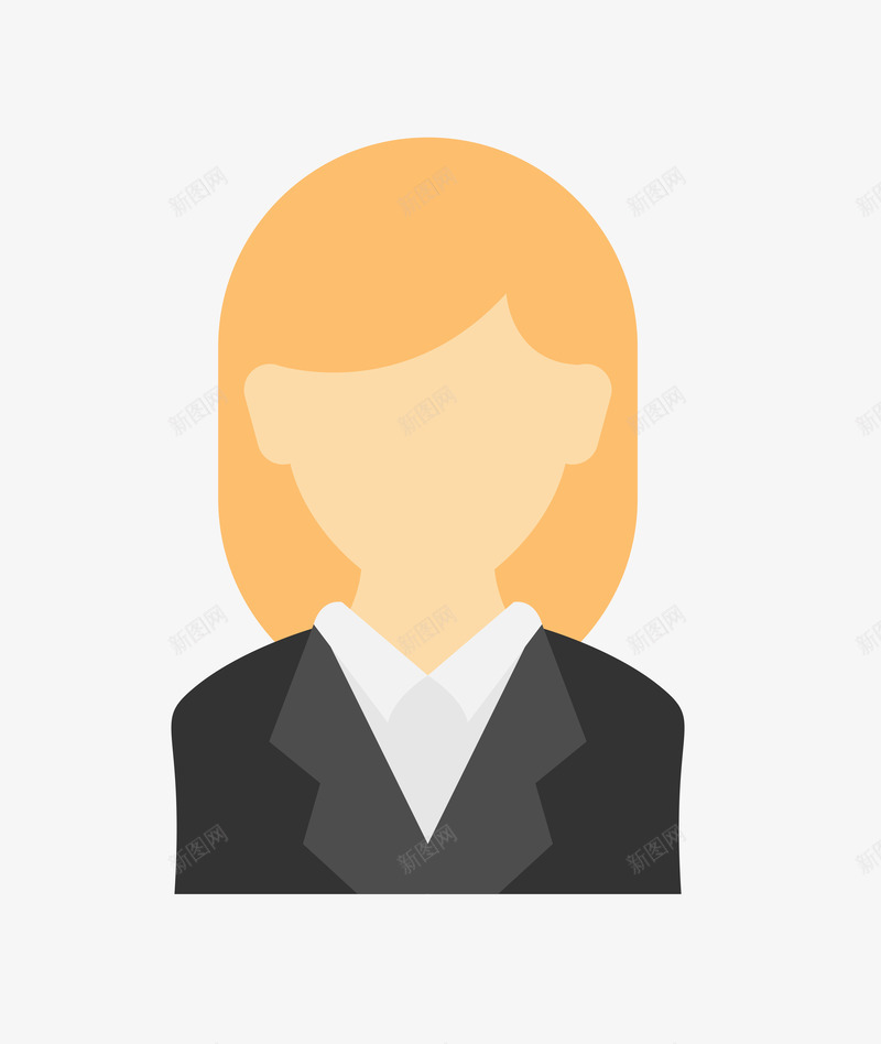 头像简图png免抠素材_88icon https://88icon.com 卡通 头像 女生 手绘 白色 短发 简图 黄色 黑色