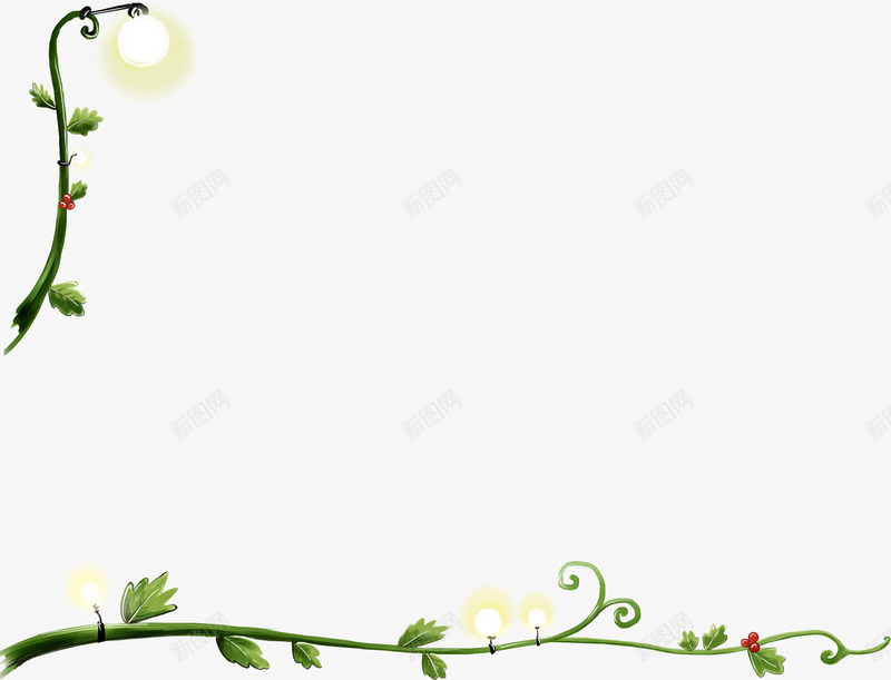 绿色卡通灯光植物png免抠素材_88icon https://88icon.com 卡通 植物 灯光 绿色