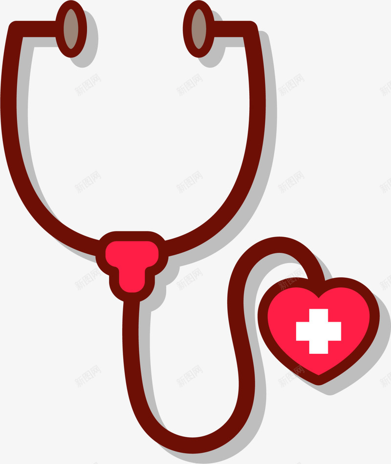 红色卡通爱心听诊器png免抠素材_88icon https://88icon.com 世界红十字日 医疗 医院 听诊器 无偿献血 爱心 献爱心