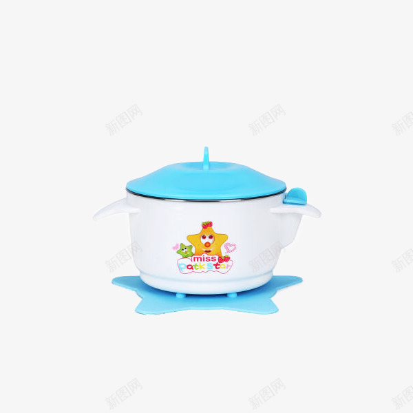 Patkstar宝宝餐具保温碗蓝色png免抠素材_88icon https://88icon.com 产品实物 吸盘碗 宝宝碗