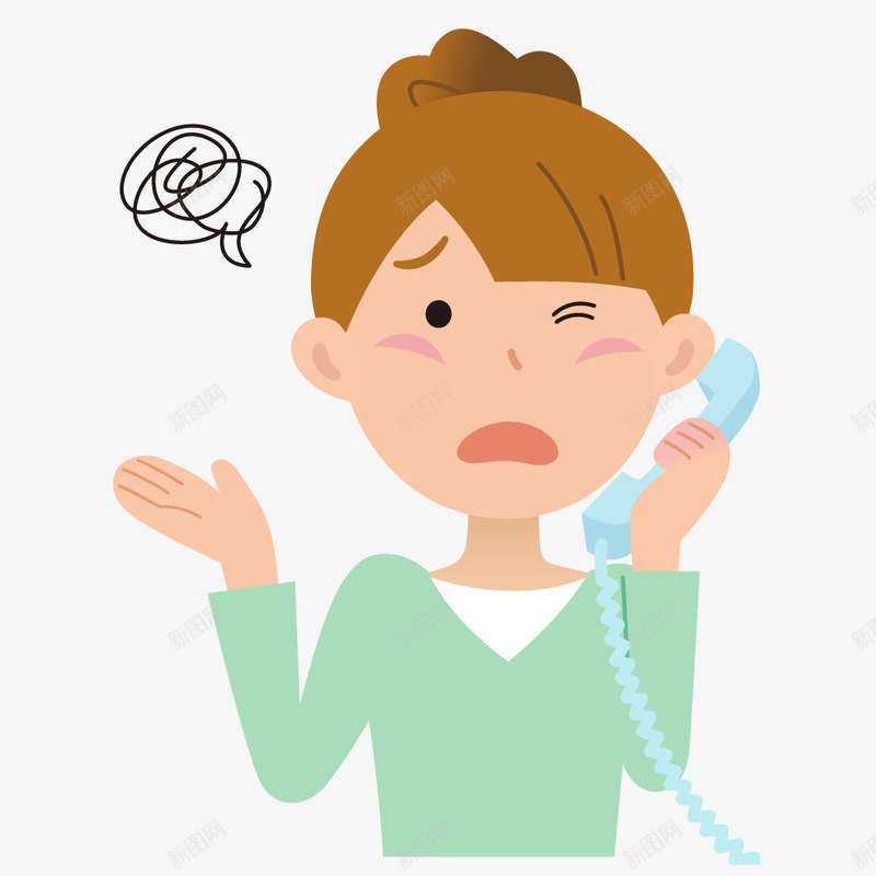 正在打电话的女孩子png免抠素材_88icon https://88icon.com 卡通人物 卡通手绘 女孩 打电话 绿色上衣 装饰图