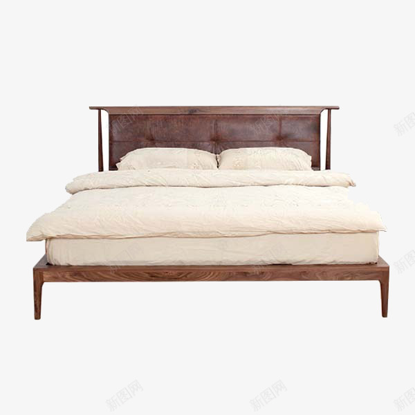 现代舒适简约大床png免抠素材_88icon https://88icon.com 双人床 大床 家具 舒适