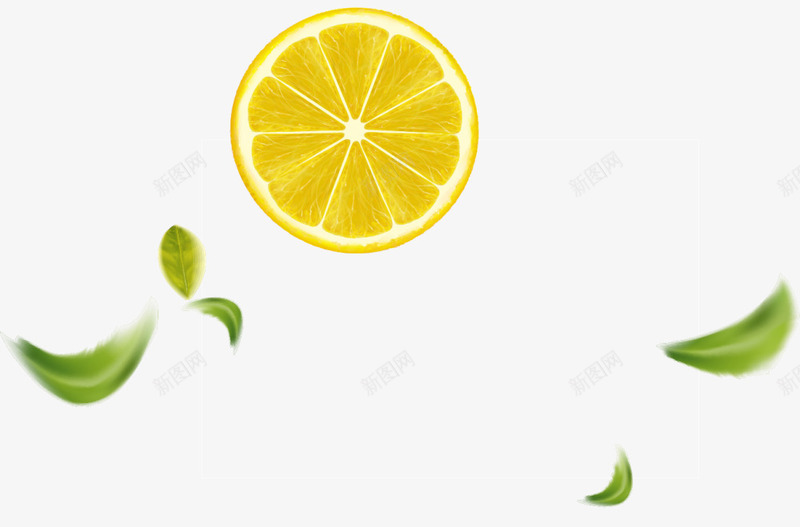 唯美黄色柠檬png免抠素材_88icon https://88icon.com 唯美柠檬 水彩 水果 简约柠檬 绿色叶子 黄色柠檬