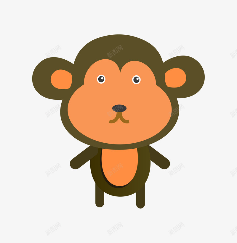 卡通可爱小动物装饰动物头像猴子png免抠素材_88icon https://88icon.com 动物可爱 卡通动物 小清新海报设计 手绘动物头像 猴子 萌萌哒的小动物 装饰卡通