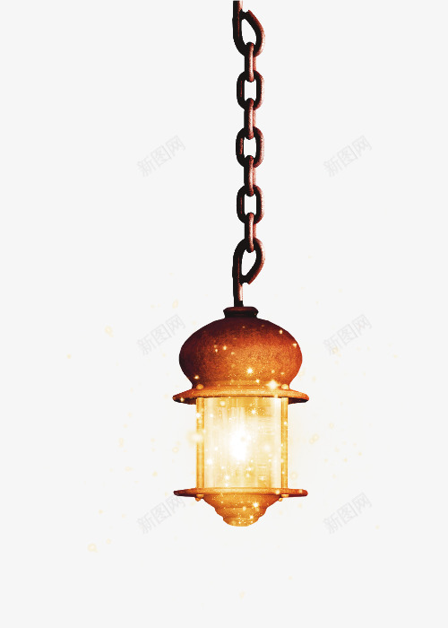 铁链灯灯光png免抠素材_88icon https://88icon.com 发光 灯光 金黄色 铁链