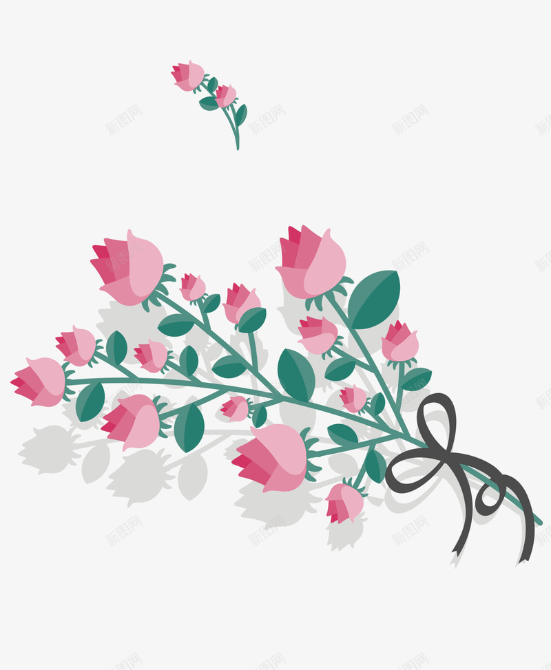 花枝上的蝴蝶结png免抠素材_88icon https://88icon.com 植物 粉色 花朵 蝴蝶结