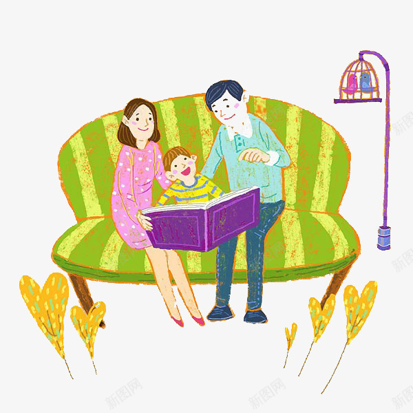 父母给孩子讲故事png免抠素材_88icon https://88icon.com 孩子 沙发 父母 讲故事