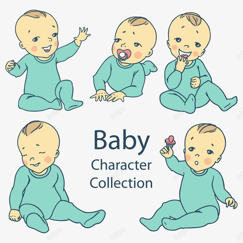 穿蓝色的睡衣的宝宝png免抠素材_88icon https://88icon.com 可爱 婴儿 宝宝 爬 玩耍 睡衣 蓝色
