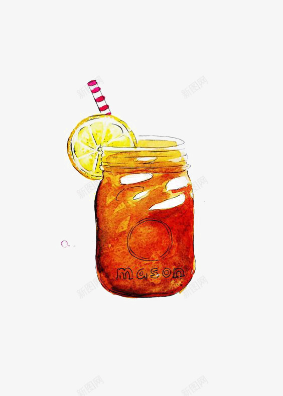 手绘果汁png免抠素材_88icon https://88icon.com 创意果汁 柠檬果汁 瓶装果汁 饮品 饮料
