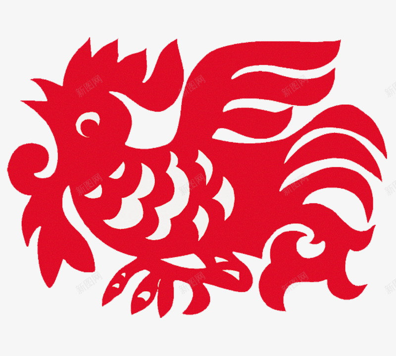 2017剪纸鸡png免抠素材_88icon https://88icon.com 刻花 剪纸福鸡贺春海报 剪纸鸡 喜庆福鸡 福
