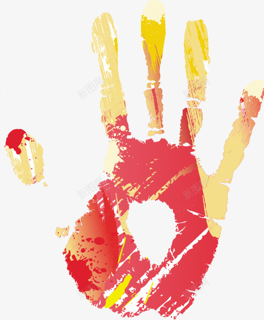 手掌印的图png免抠素材_88icon https://88icon.com 免费PNG 手指 红色 雾化 黄色