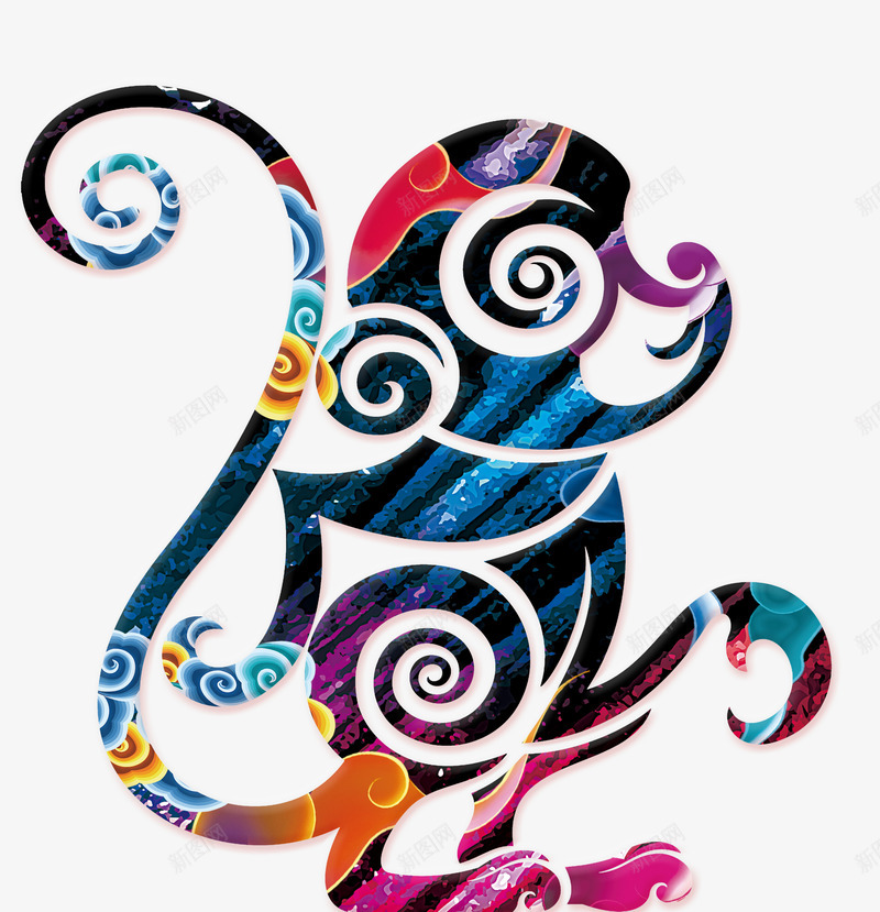 猴子剪纸png免抠素材_88icon https://88icon.com 剪纸 猴子