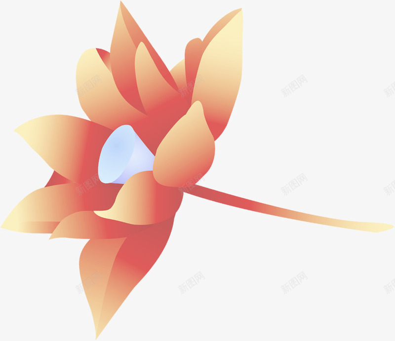 手绘黄红色莲花纹理装饰png免抠素材_88icon https://88icon.com 红色 纹理 莲花 装饰