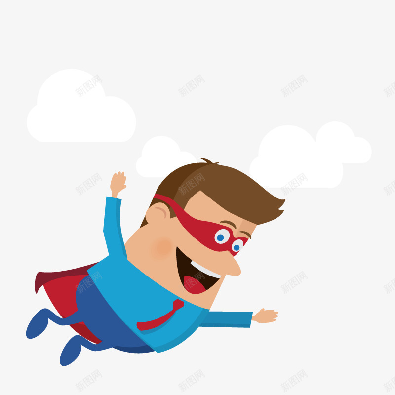 可爱小超人png免抠素材_88icon https://88icon.com 卡通小超人 扮演超人的男孩子 红色眼罩