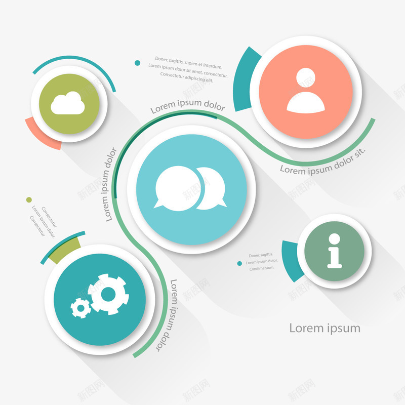 PPT过程图png免抠素材_88icon https://88icon.com PPT素材 商务 扁平 齿轮
