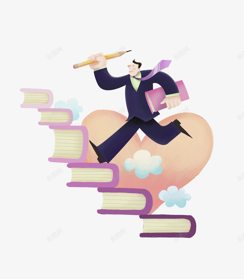 向上指标psd免抠素材_88icon https://88icon.com 卡通 卡通人物 商务 商务人士 商务指标 商务男士 齿轮