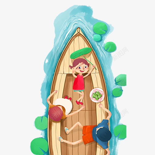 彩色可爱装饰龙舟粽子png免抠素材_88icon https://88icon.com 彩色底纹 游玩 粽子 美食 蓝色水纹 装饰图