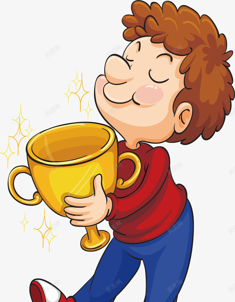 抱着奖杯的男孩png免抠素材_88icon https://88icon.com 奖杯 矢量素材 获得冠军
