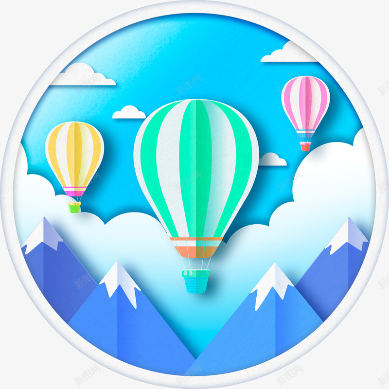 海边热气球立体剪纸海报装饰png免抠素材_88icon https://88icon.com 海报边框 海边热气球剪纸 立体剪纸 立体剪纸装饰 边框 边框纹理 边框装饰