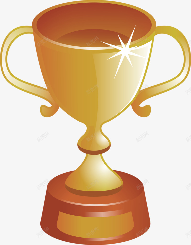 金色卡通奖杯装饰图案png免抠素材_88icon https://88icon.com 免抠PNG 卡通 奖杯 装饰图案 金色