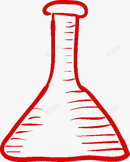 红色手绘化学烧杯png免抠素材_88icon https://88icon.com PNG 化学烧杯 手绘 红色 线性