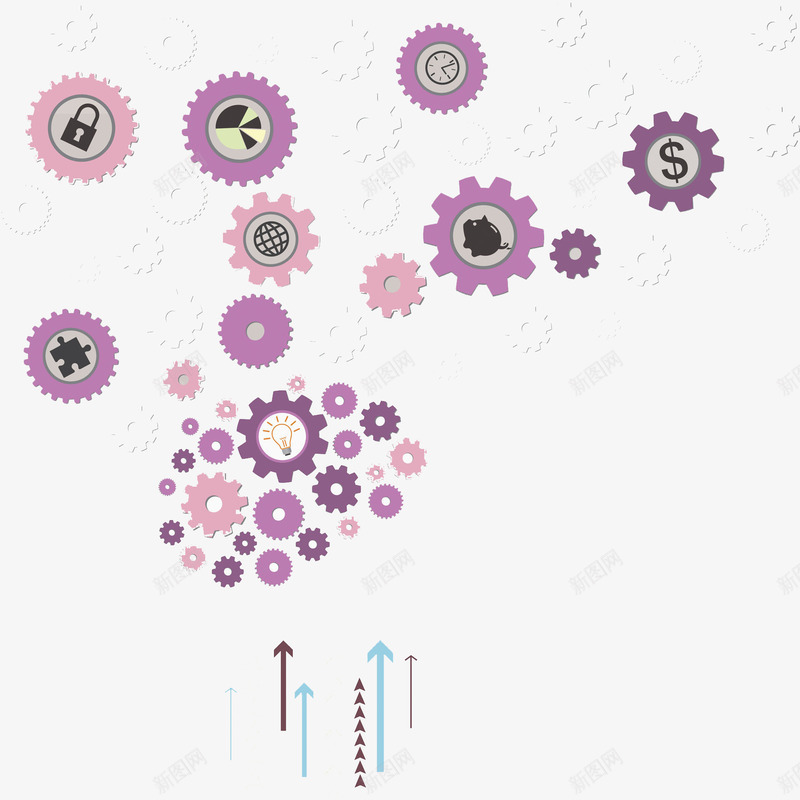 紫色齿轮png免抠素材_88icon https://88icon.com 创意 卡通 商务 手绘 水彩 箭头 紫色 装饰 齿轮