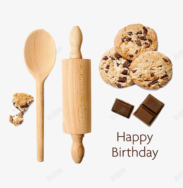制作生日曲奇饼png免抠素材_88icon https://88icon.com 勺子 巧克力 快乐 曲奇 木棍 生日