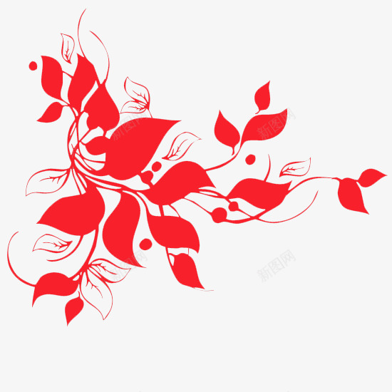 剪纸叶子红色叶子中国风叶子png免抠素材_88icon https://88icon.com 中国 剪纸 叶子 红色 风叶