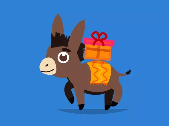 送礼物的小毛驴动效UIicon图标