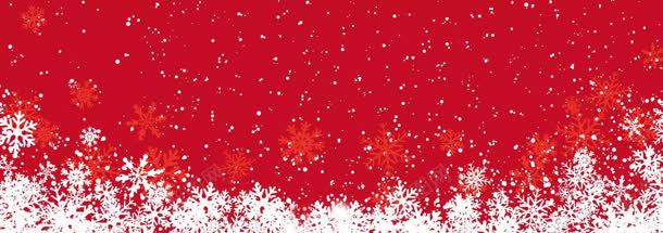 红底白色雪花海报背景圣诞节背景