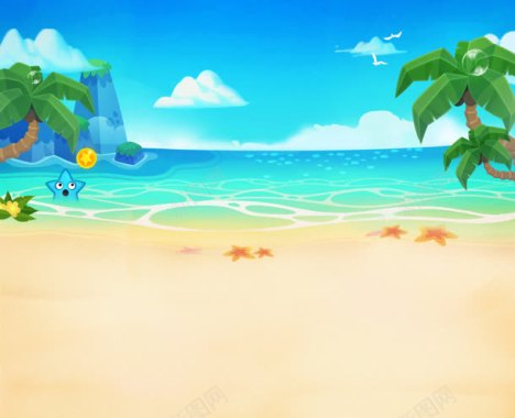 手绘游戏大海场景背景